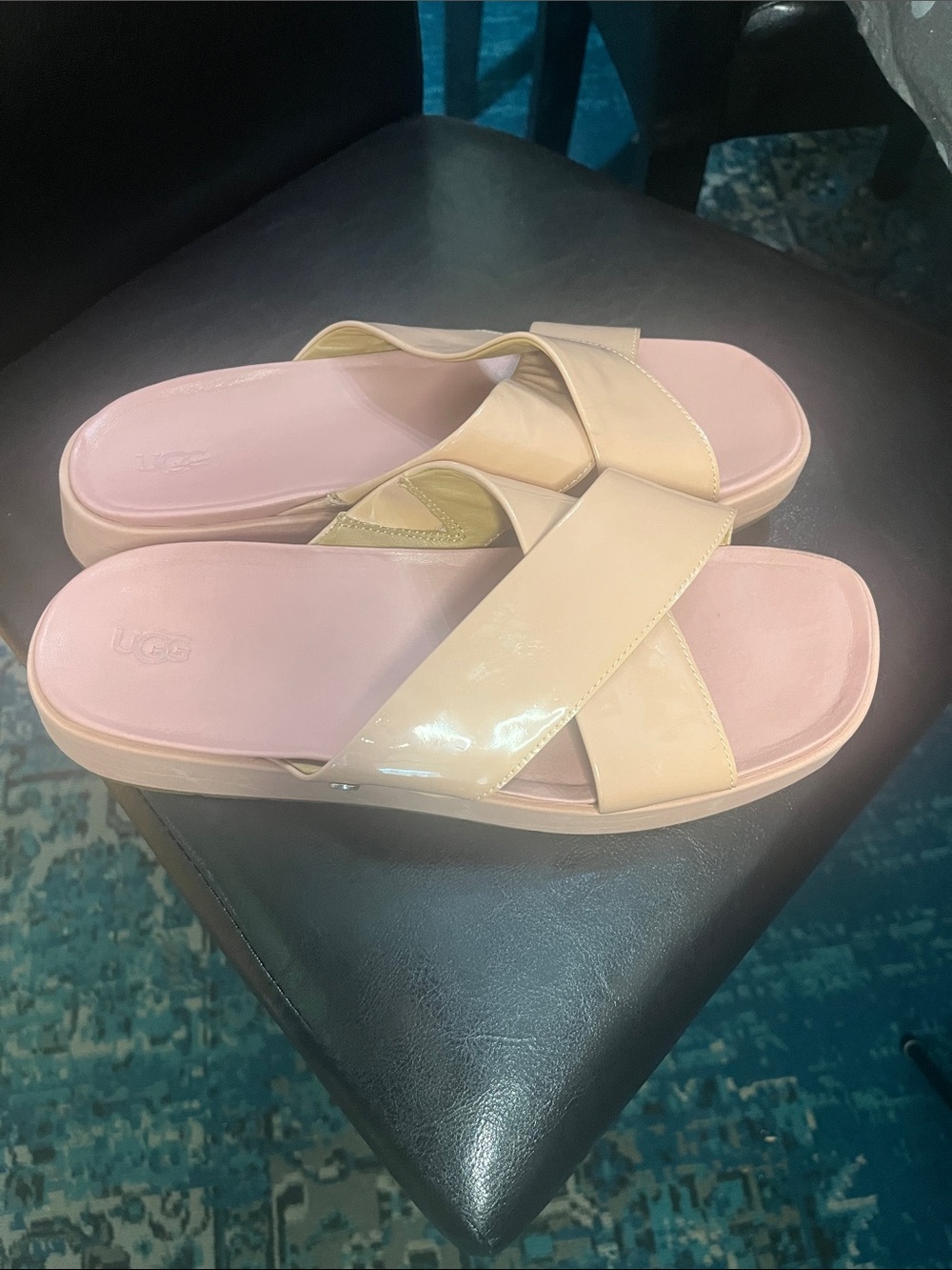 UGG Women's Crisscross Slide Sandals in Pale Pink and Nude